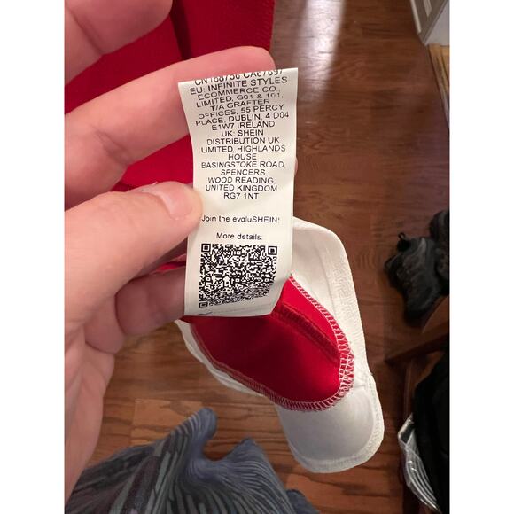 Girls Red Holiday Dress w/ White Bow Santa Style 13Y SHEIN - Picture 5 of 5